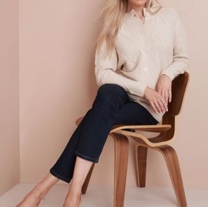 NWT NONIB Cable Button Cardigan Ivory Beige size L